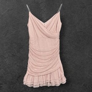 B Darlin Y2K Balletcore Tiered Tulle Studded Dress Size 11/12 Ruched Soft Glam